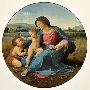 Raphael The Alba Madonna Print 14x11 Jesus Mary John the Baptist - Picture 1 of 5