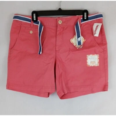 NWT Dockers Truly Slimming Soft Short Women's Salmon Pink Shorts With Belt 14 - Image 1 of 4