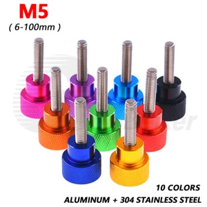 M5 Aluminum High Head Knurled Thumb Screw Knob Bolt Stainless Steel 6-100mm D20 - Picture 1 of 7
