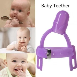For Baby Kids Stop Finger Thumbsucking Silicone Anti-eating Hand Thumb Purple - Picture 1 of 10