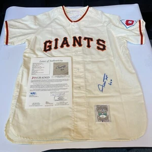 Willie Mays 660 Home Runs Signed New York Giants Jersey JSA Graded 9 Mint - Picture 1 of 9