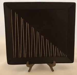 Haeger New Modern Platter Brown with Lines - Picture 1 of 6