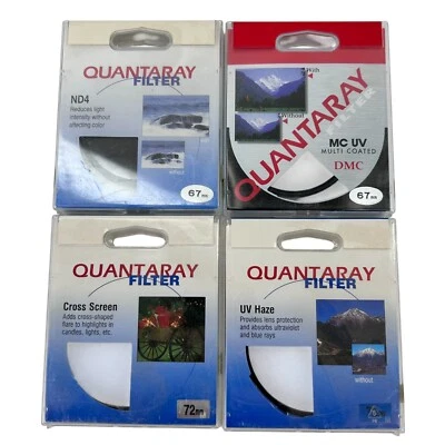 4 Quantaray Filters Cross Screen & UV Haze 72 mm ND4 and MC UV DMC 67mm - Image 1 of 4