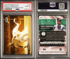 Rickey Henderson 2021 Topps Stadium Club Chrome #235 Gold Minted PSA 10 Gem Mint