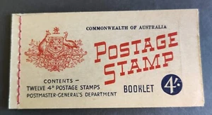 AUSTRALIA 1957 QE11 4d 2 PANE POSTAGE STAMP BOOKLET (VF/MNH) - Picture 1 of 5