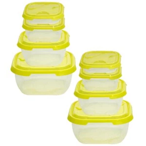 2x 4er Packung Frischhaltedose Aufbewahrungsbehälter Vesperdose Picknickbox Gelb - Bild 1 von 4