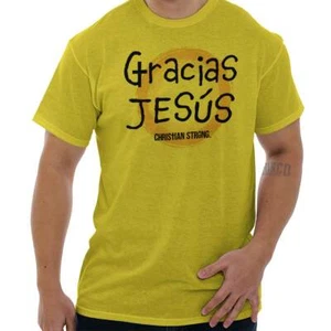 Gracias Jesus Christ Christian Religious God Womens or Mens Crewneck T Shirt Tee - Picture 1 of 8
