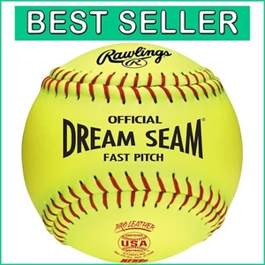 Durable Leather 12" Fastpitch Softballs with Raised Seams - Youth & High School - Picture 1 of 11