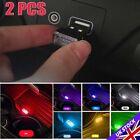 2X USB LED Car SUV Interior Light Neon Atmosphere Ambient Lamp Bulb Accessories