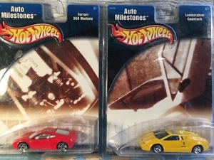 LOT~(2)💥Hot Wheels Auto Milestones Ferrari 360 Modena & Lamborghini Countach💥 - Picture 1 of 3