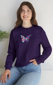 BEAUTIFUL BUTTERFLIES HEART -Unisex Heavy Blend™ Crewneck Sweatshirt, GIFT - Picture 1 of 55