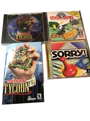 Monopoly Tycoon PC CD-ROM 2001 , Sorry 1998 & Monopoly 1988 For PC. Untested. - Image 1 of 3