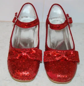 Wizard Of Oz Dorothy Red Glitter Ruby Slippers Shoes Little Girls Size 13 - Picture 1 of 6