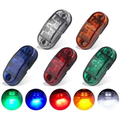 4/8Pcs 12V Truck Trailer Lorry 2 Leds E4 Rear Side Marker Lights Lamps Position - Image 1 of 4