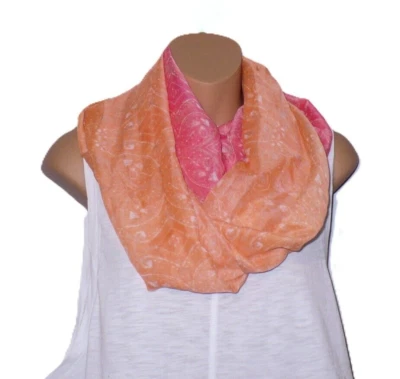 Simply Noelle Infinity Scarves Pink and Lavender and Pink and Orange 2 Both New - Image 1 of 4