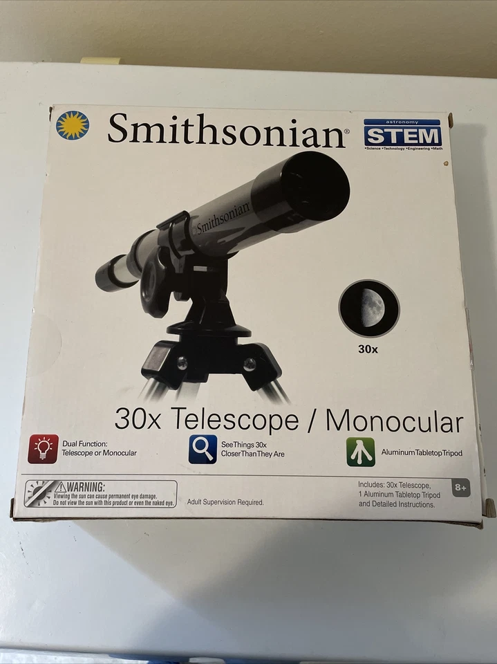 Smithsonian STEM 30x Telescope with Aluminum Tabletop Tripod And Cap - Image 1 of 1