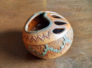 Pequeña olla de semillas navaja nativa americana con diseño de garra de oso por Ken White - Imagen 1 de 9