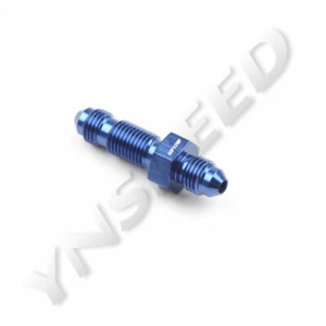 US SHIP -4AN AN4 to 4AN Male Bulkhead Aluminum Straight Fitting Adapter Blue - Picture 1 of 5