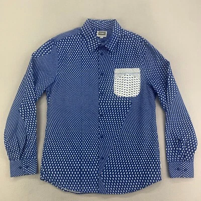 Altamont Shirt Mens Medium Blue Long Sleeve Button Up Preppy Skater Y2K Contrast - Image 1 of 4