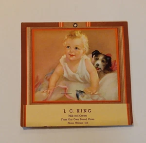 1938 J. C. King Milch und Sahne Kalender Telefon: Windsor 55-3 - Bild 1 von 5