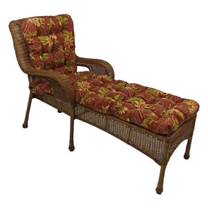 Blazing Needles 74-inch by 19-inch Squarded Outdoor Spun Polyester Tufted Chaise - Picture 1 of 1