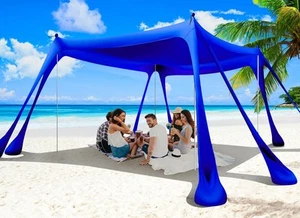 Beach Tent Canopy Pop Up Shade 10x10ft Sun Shelter Portable Family UPF50+ wit... - Picture 1 of 7