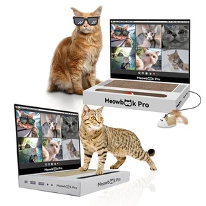 2PCS Cat Scratcher Laptop with 'Mouse' Jingle Ball, Stickers, 3-in-1 Cardboar... - Picture 1 of 6