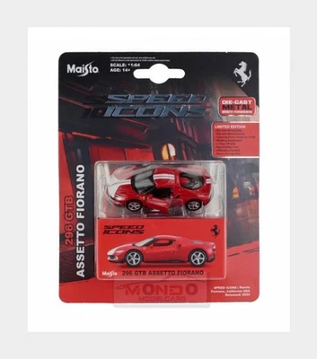 1:64 MAISTO Ferrari 296 Gtb Hybrid 830Hp V6 2021 Red Silver MI15704R - Immagine 1 di 2