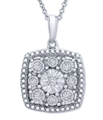 Подлинный бриллиант кластер подвеска ожерелье Италии чистого новый в коробке Рекомендуемая розничная цена производителя $170 - Изображение 1 из 4