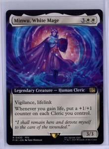 Arte extendido sin lámina MTG FIN Minwu, White Mage #430 - Imagen 1 de 2
