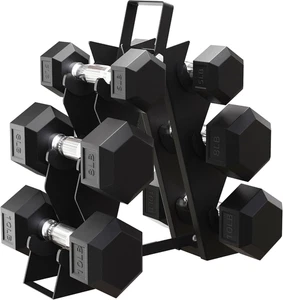 Premium Rubber Encased Hex Dumbbell Sets, 46LBS Set, 60LBS Set, 100LBS Set - Picture 1 of 1