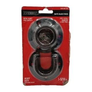 (2-Pk) Everbilt Prese per pali per armadi resistenti nero opaco 1-5/16" - Foto 1 di 2