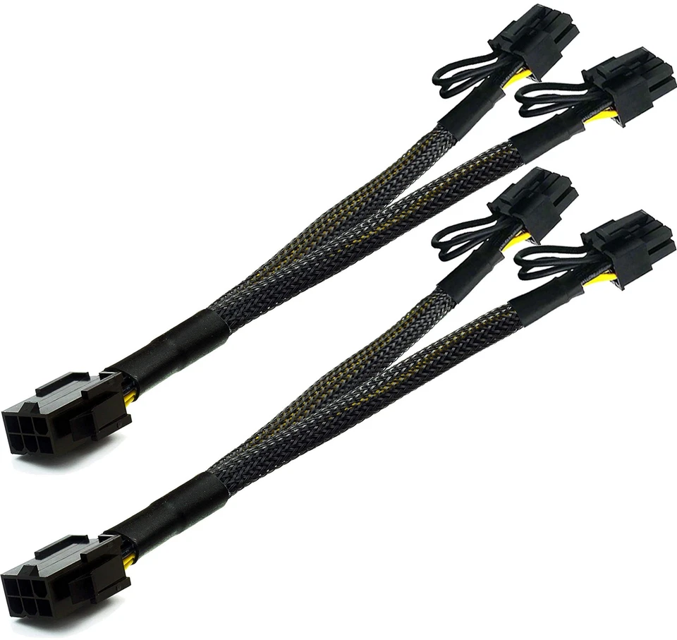 PCI-e 6 Pin to Dual PCIe 8 Pin (6+2) Graphics Card PCI Express Power Adapter ... - Image 1 of 4