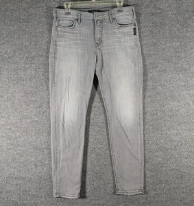 Pantalones de mezclilla plateados para mujer 32x29 Mazy ajustados elásticos grises - Imagen 1 de 19