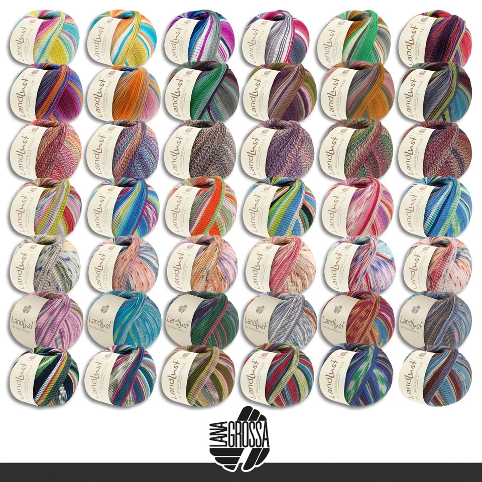 Lana Grossa 5 x 100 g Landlust die Sockenwolle 4-fädig Stricken Garn 42 Farben - Bild 1 von 1