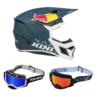 Kini Red Bull Crosshelm Combo MX3 mit TWO-X Atom Brille MX Helm Crossbrille
