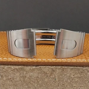 Vintage 20mm Brushed Stainless Steel Classic Flared 1970s NOS unbenutzt Watch Band - Bild 1 von 8