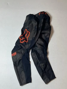 Fox Racing Youth 180 Motocross Pant Size 26Y Black Camo Orange Logo Pads Riding - Bild 1 von 3