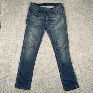 Nudie Jeans Mens 32x32 Organic Cotton Blue Medium Wash Denim - Picture 1 of 8