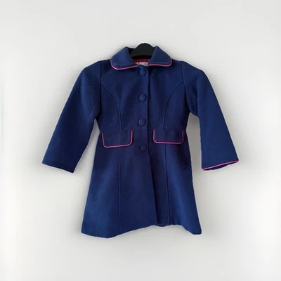 Abrigo de Navidad para niños, American Widgeon, talla 6, detalles azul oscuro y rosa Foto 1 de 4