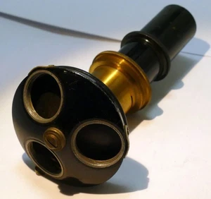 Leitz antique brass Objective Microscope Turret 3 position - Picture 1 of 12