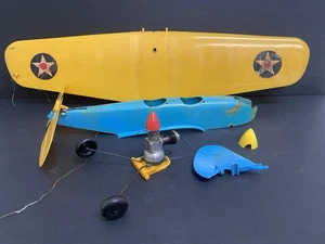 Vintage Cox .049 PT-19 Control Line Model Airplane Trainer - Blue & Yellow RP17 - Picture 1 of 10