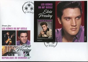 BURUNDI 2022 ICONS OF THE 20th CENTURY ELVIS PRESLEY S/SHEET FDC - Picture 1 of 1