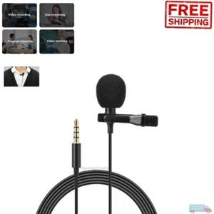 Clip On Mini Mic Microphone 3.5mm Lavalier Lapel For Mobile Phone PC Recording - Picture 1 of 12
