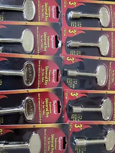 Imperial Replacement Fireplace Brass 3" Gas Valve Key 1/4" 5/16" Sockets - Picture 1 of 9