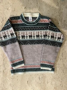 Andino Artesanias Alpaca Wool Sweater Pullover Soft Pink Grey Girl’s Size 8 - Picture 1 of 5