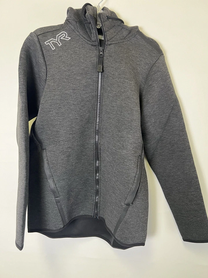 TYR Mujer Elite Team Cremallera Completa Sudadera con Capucha Negro Jaspeado Talla S (ver imperfección Foto 1 de 4