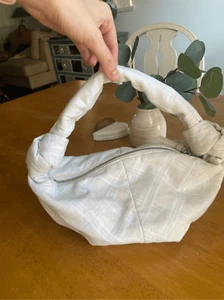 Anthro, Free People, UO Sample Sale Fabric Double Knot Hobo Hand Bag Neutral - Picture 1 of 11