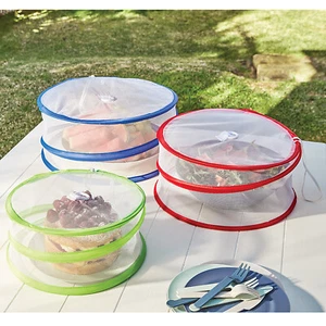 3Pcs Mesh Food Cover Pop Up Caravan Camping Picnics BBQ Fly Collapsible Outdoor - Picture 1 of 13