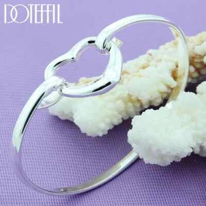 Brazalete Doteffil Plata Esterlina 925 Corazón Abierto Moda Fiesta Joyería - Imagen 1 de 6